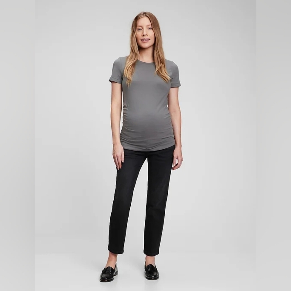 GAP Maternity True Waistband Full Panel Girlfriend Jeans Black 31/12 NWT $80